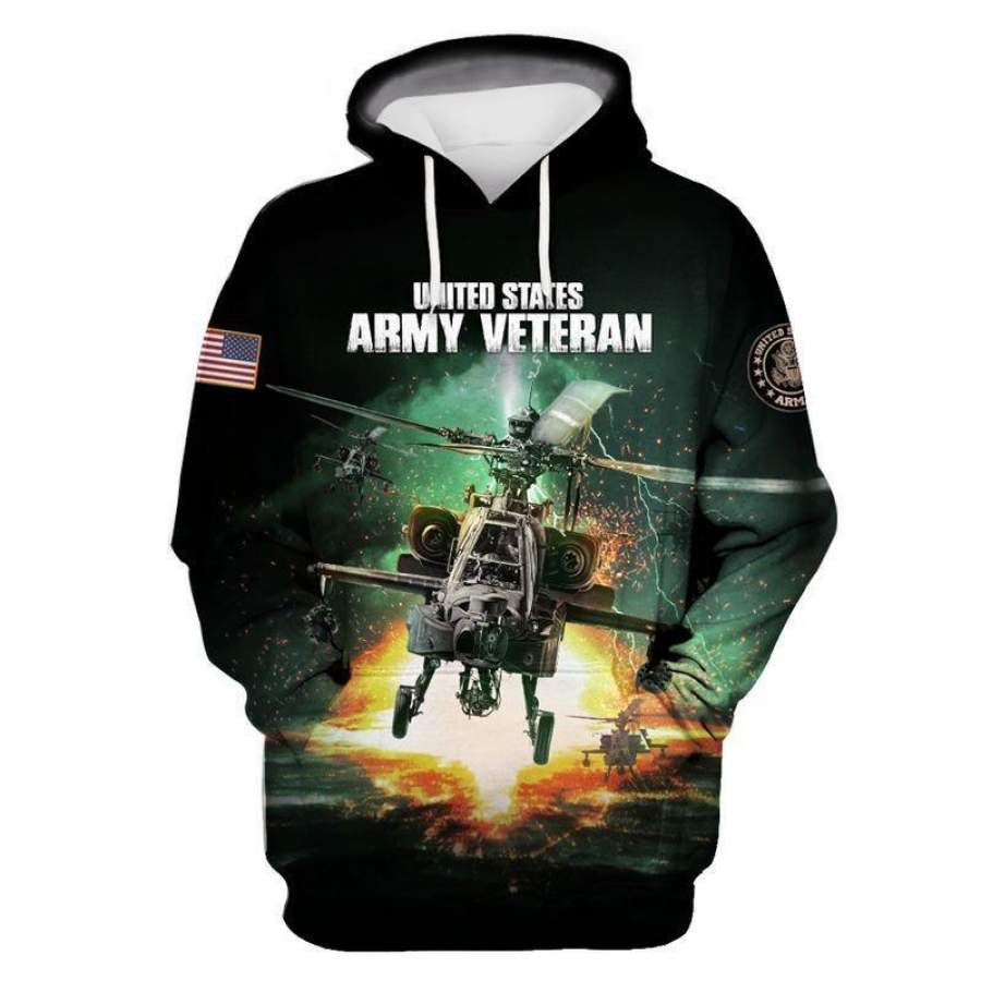 .Soldier Us Army Helicopter Custom Name Hoodie 3D All Over Print #H