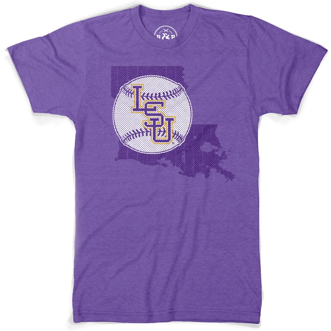 B&B Dry Goods LSU Tigers Baseball State Outline T-Shirt – Purple