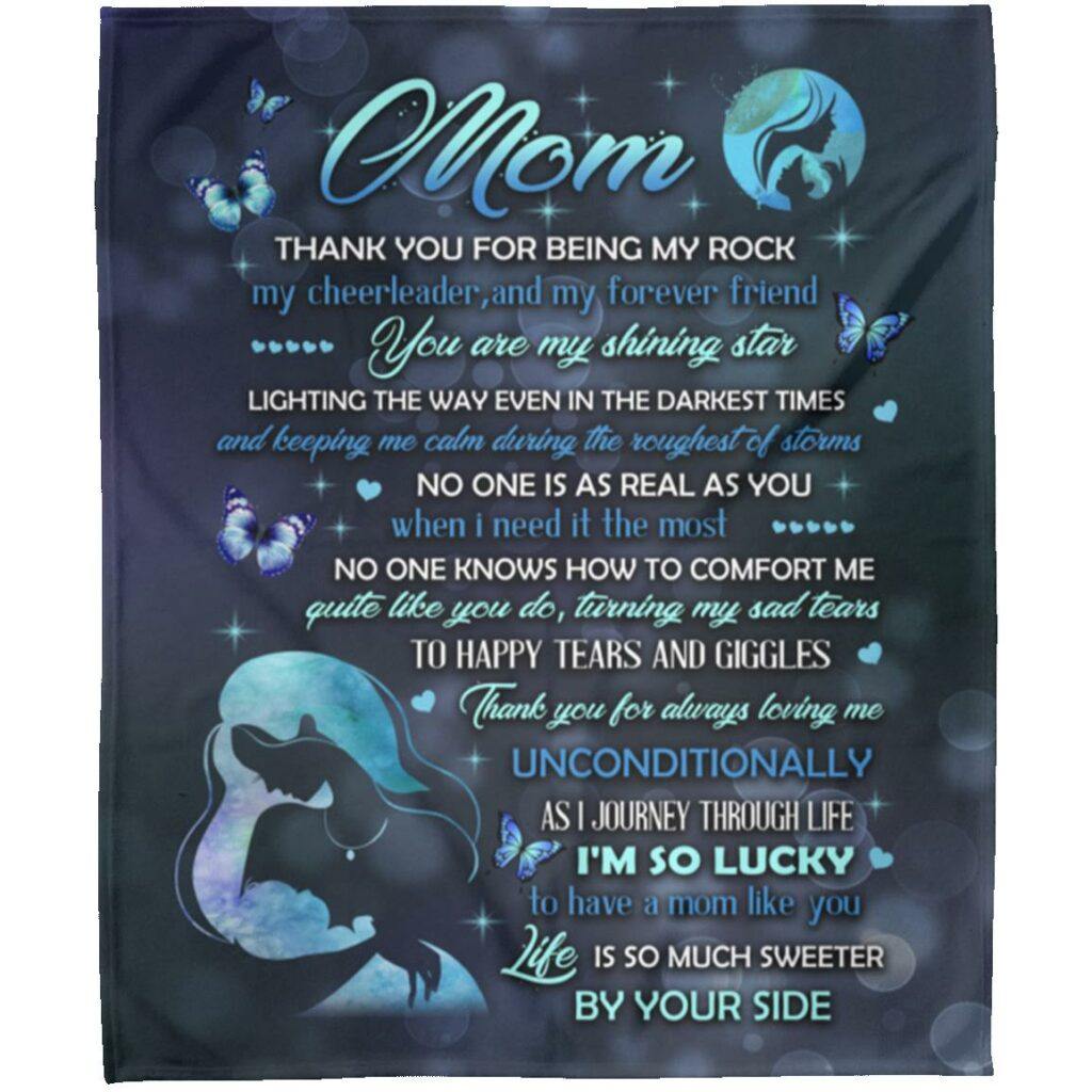 To My Mom – Gift For Mother From Daughter – Gift For Mother’S Day, Gift For Home Decor, Gitf For Family – Sherpa Blanket Fleece Blanket Premium Wall Art