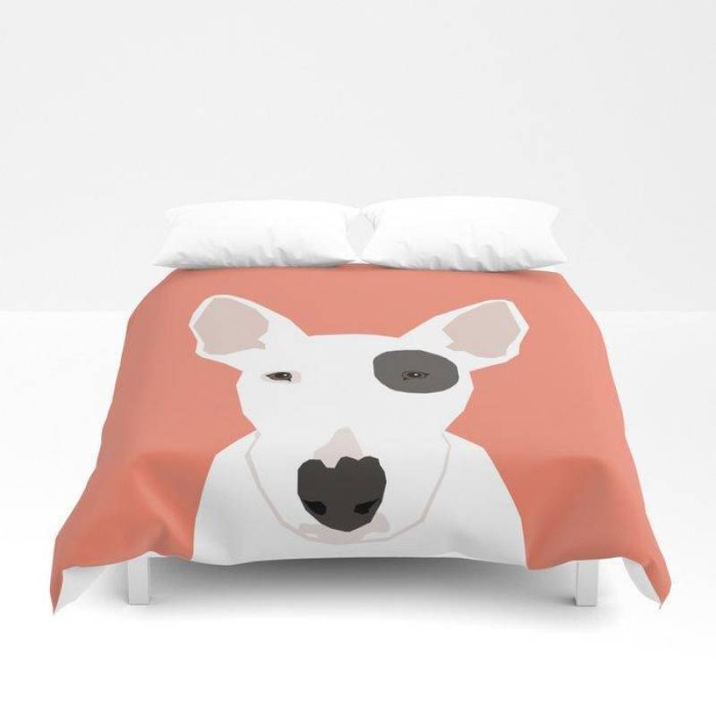 3D Bull Terrier Cute Puppy Dog Art Print Pet Gift Pets Dog Breed Animal Children Kids Illustration Duvet Cover Bedding Sets