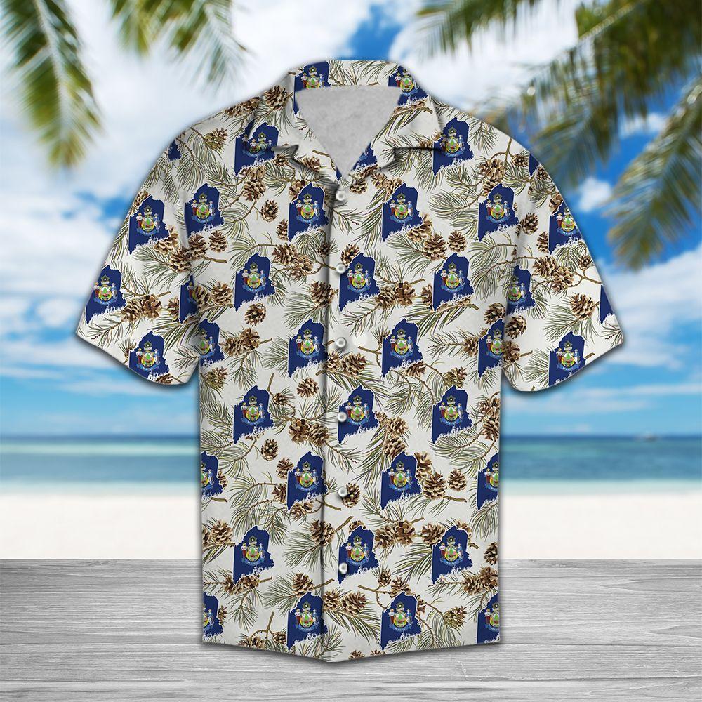 Maine White Pine Cone Hawaii Shirt For Hawaii Aloha Ha106415