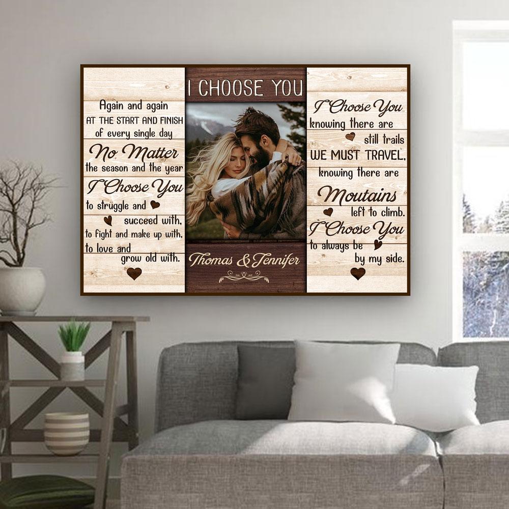 Personalized I Choose You Again And Again Couple Anniversary Poster
