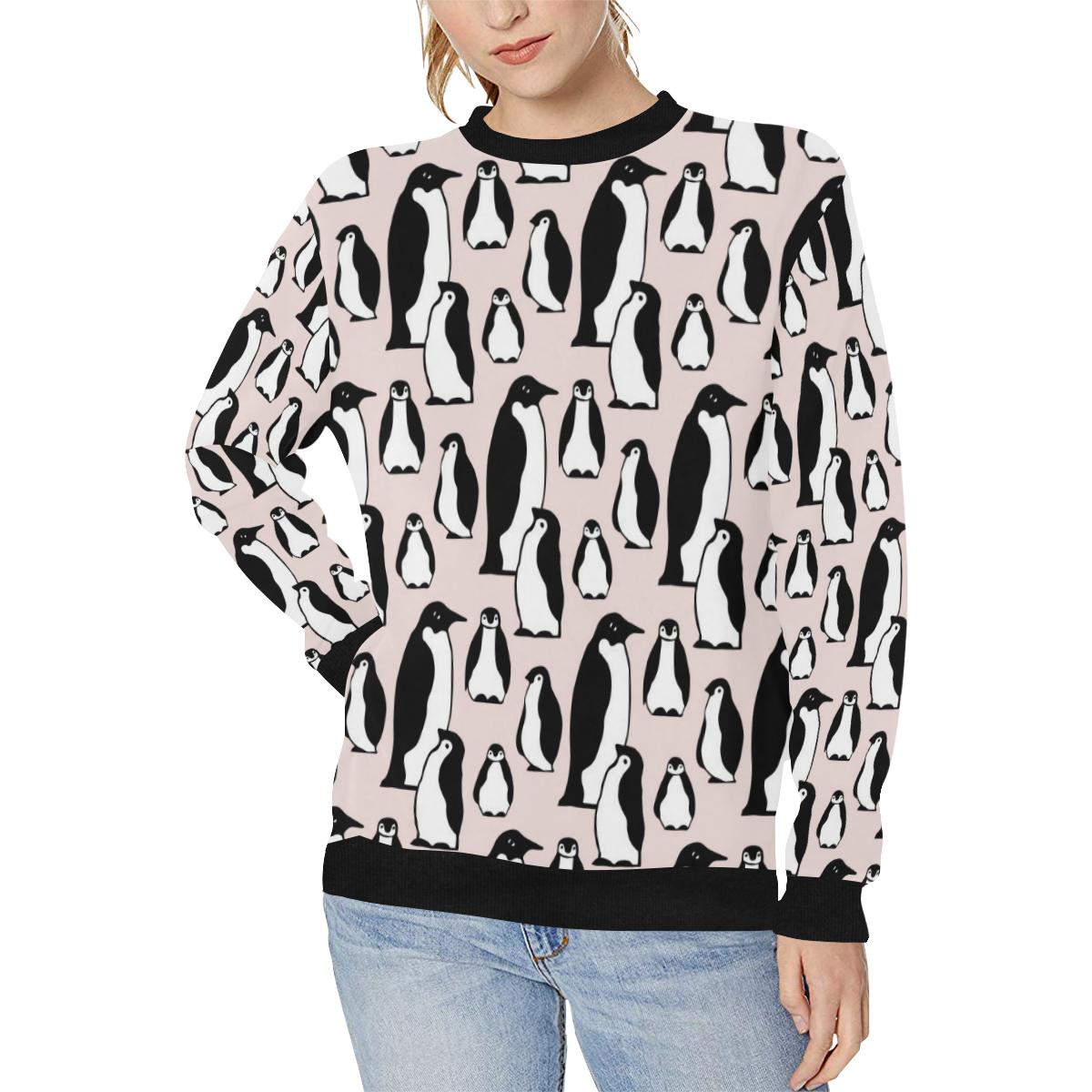 Penguin Pattern Background Women’s Crew Neck Sweatshirt