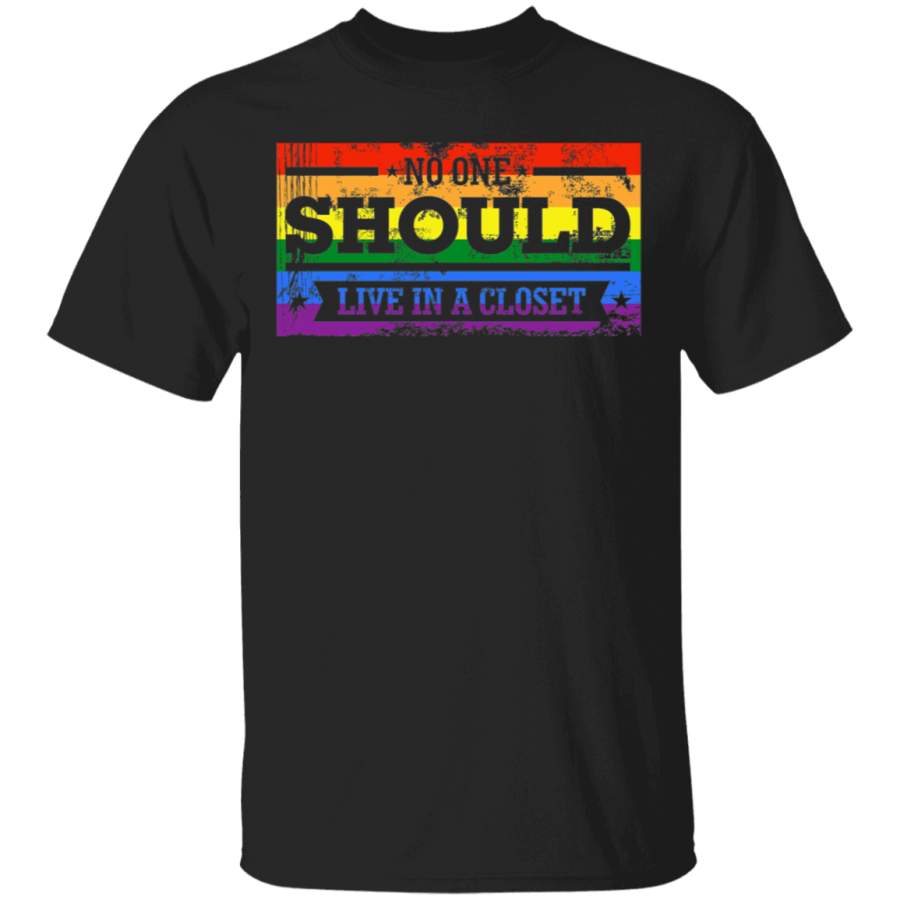 LGBT No One Should Live In A Closet Slim Fit T-Shirt