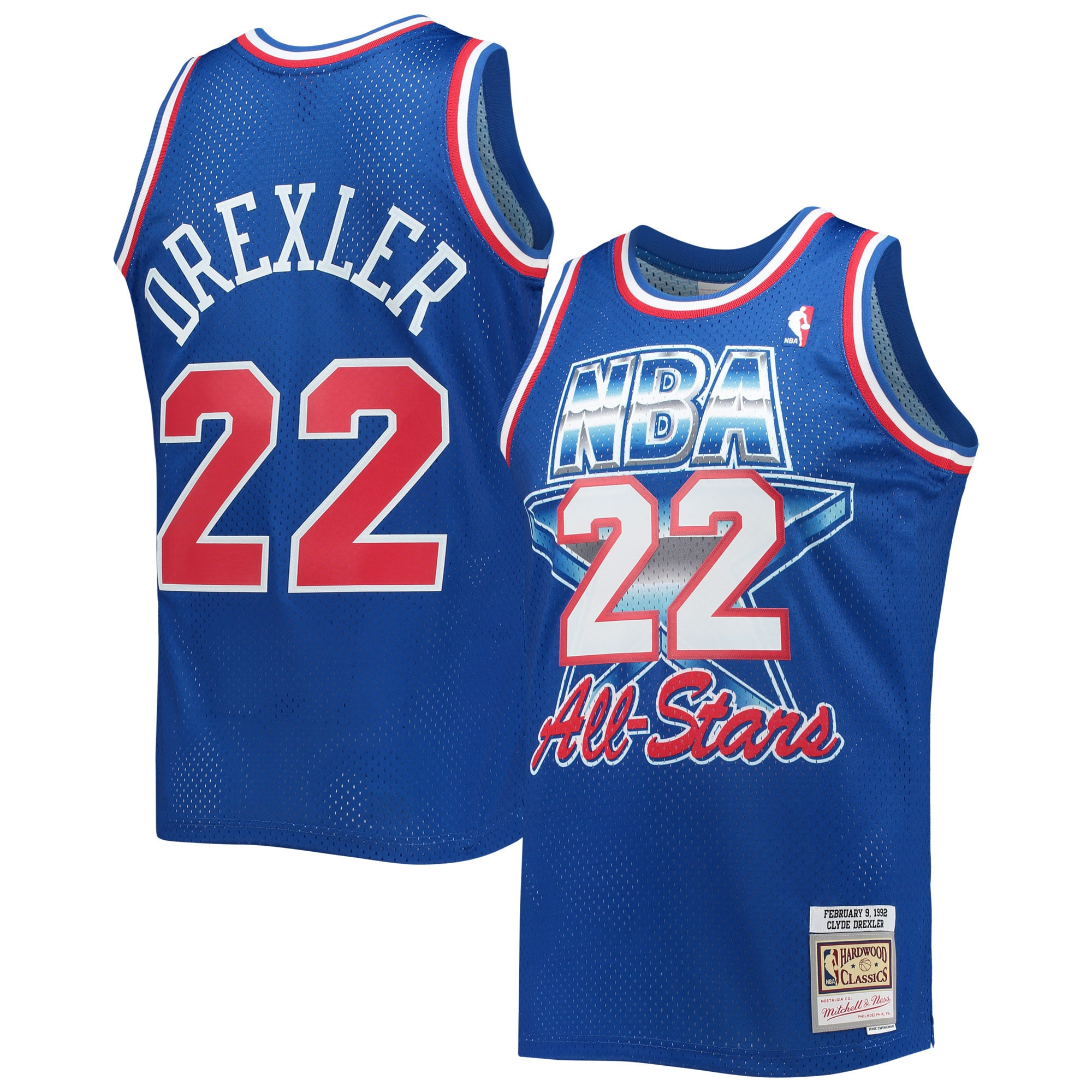 Clyde Drexler Western Conference Mitchell & Ness Hardwood Classics 1992 NBA All-star Game Swingman Jersey – Royal