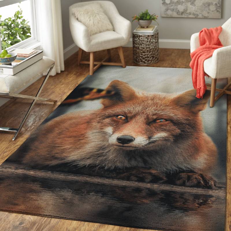 The Fox and Butterfly – Animals Area Rug Carpet