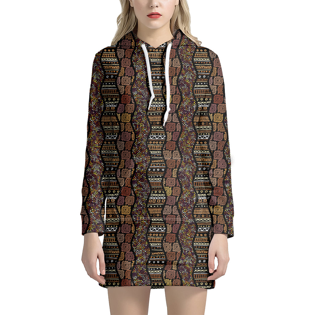 African Afro Inspired Pattern Print Women’S Pullover Hoodie Dress