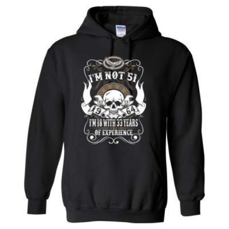 AGR 1973 I Am Not 51 I Am 18 With 33 Years Of Experience – Heavy Blend™ Hooded Sweatshirt