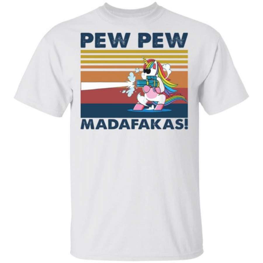 Unicorn Pew Pew Madafakas Vtg Funny Unicorn Lovers T-Shirt