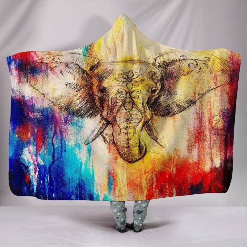 Boho Elephant Hoodie Blanket #366