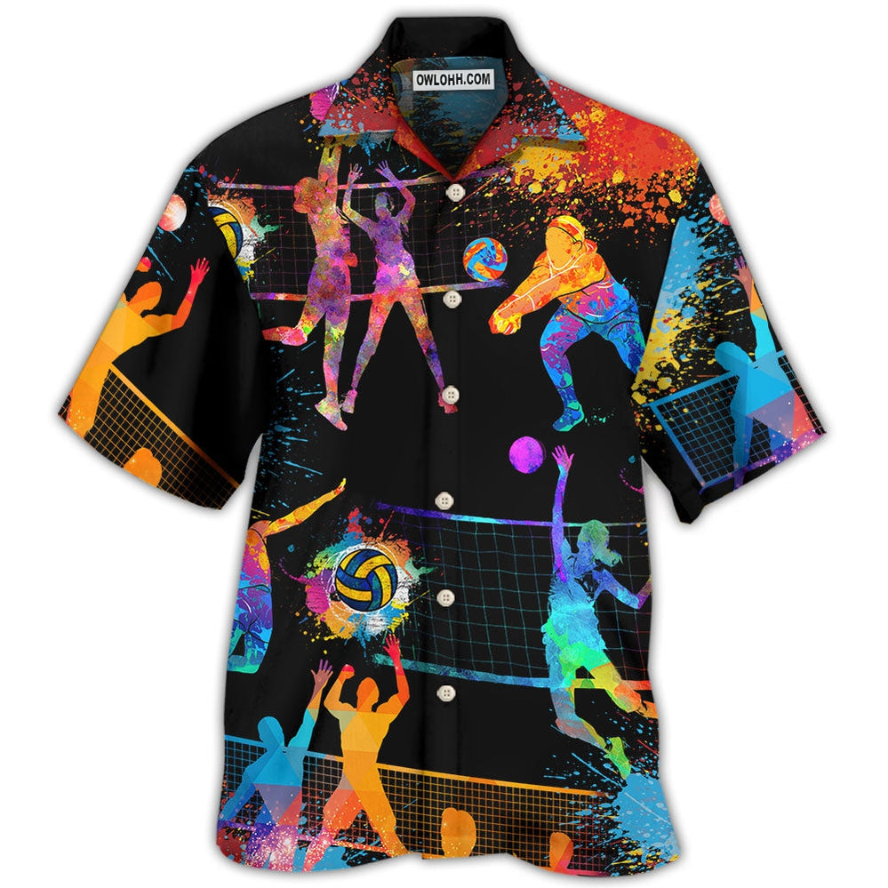 Volleyball Art Mix Color – Hawaiian Shirt – Owl Ohh