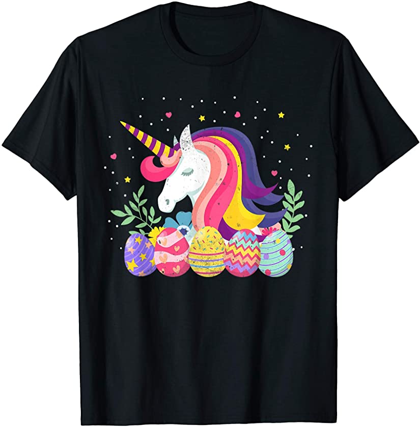 Cute Unicorn Bunny Egg Easter Day T-Shirt