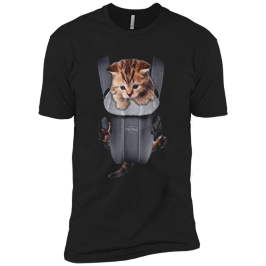 Meow Cat Kitten Carrier  Next Level Premium Short Sleeve Tee