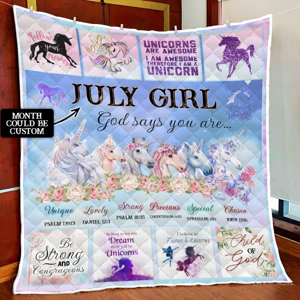 Personalized God Says You Are Unicorn Quilt Blanket Quilt Set