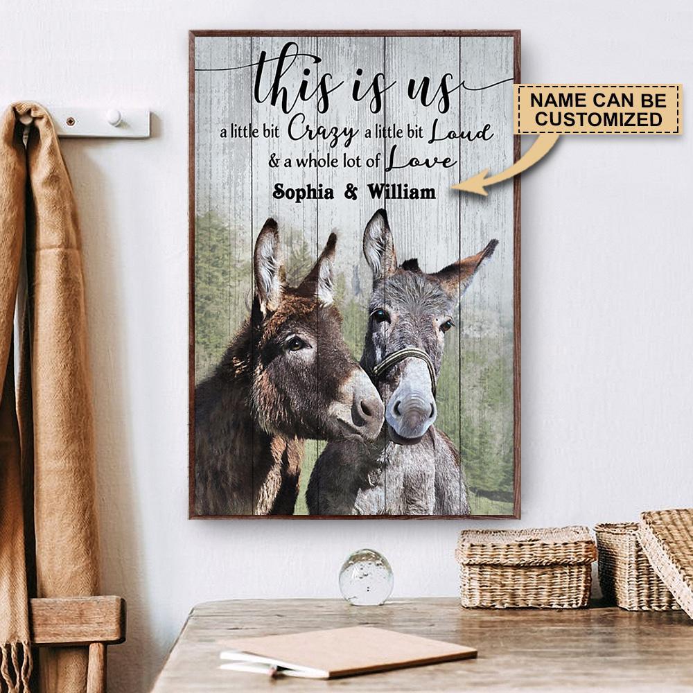 Aeticon Gifts Personalized Donkey This Is Us Canvas Mom Dad Gift Home Decor