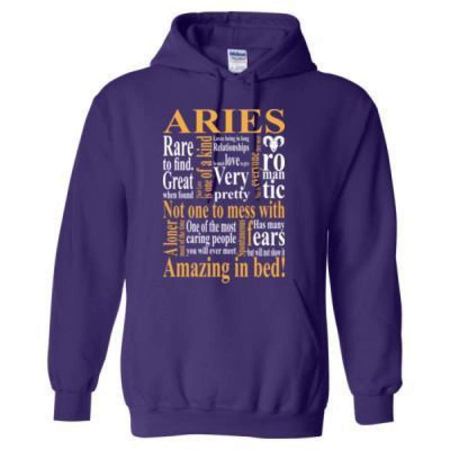 AGR Aries Not One To Mess With Amazing In Bed – Heavy Blend™ Hooded Sweatshirt