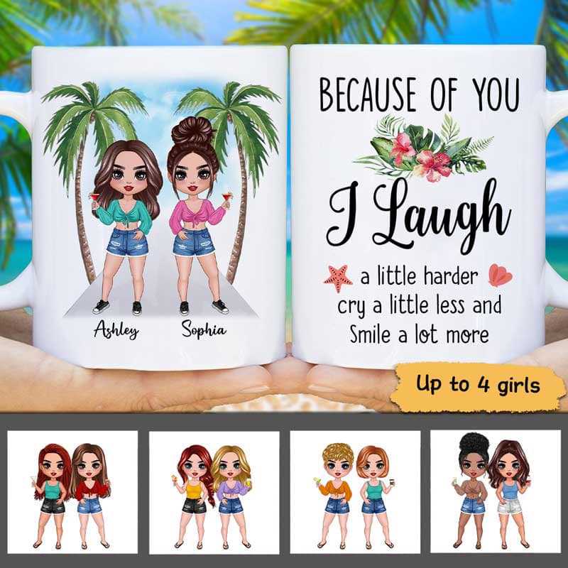 Standing Doll Summer Besties Personalized Mug