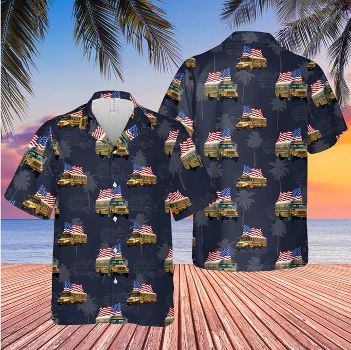 School Bus Hawaii Summer Gift For Driver Grandpa Ha83475