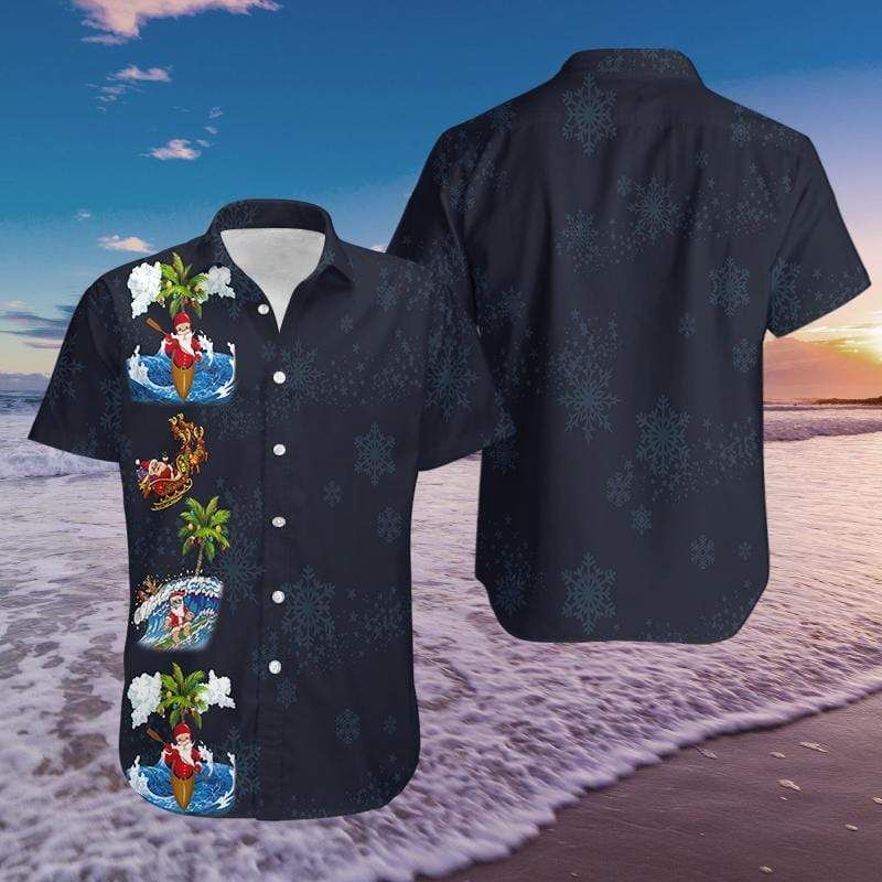 Get Now Hawaii Aloha Shirts Christmas Santa Claus Snowflakes Ha110391