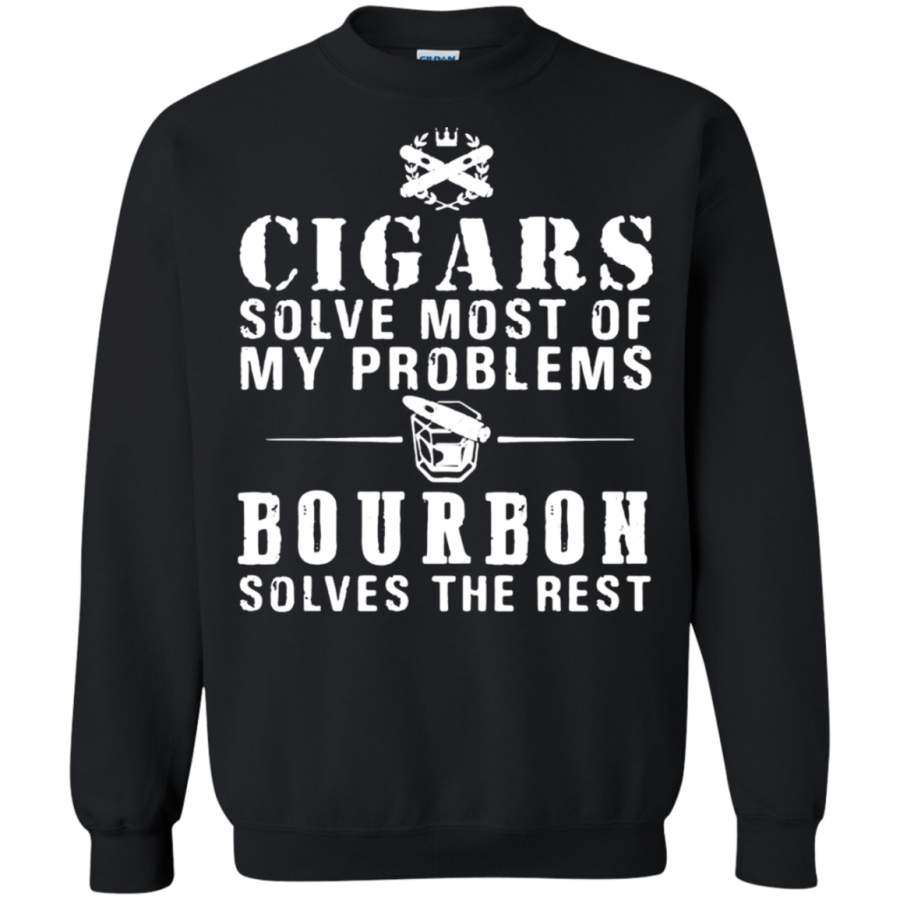 AGR Cigars Solve Most Of My Problems Bourbon Solves The Rest Sweatshirt