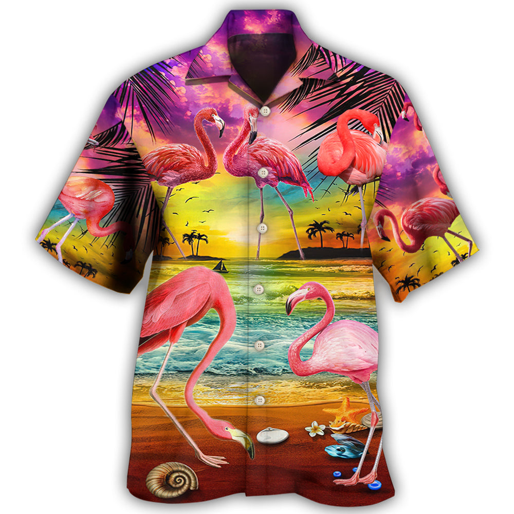 Flamingo In The Paradise Summer Cool Style Hawaii Shirt Ha10846