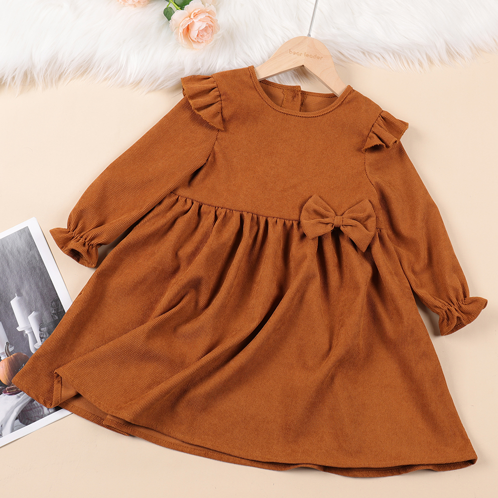 Bear Leader Girl Dresses Clothes Autumn Winter Lace Doll Collar Floral Dress Long Sleeve Princess Fashion Toddler Girl Clothes alx