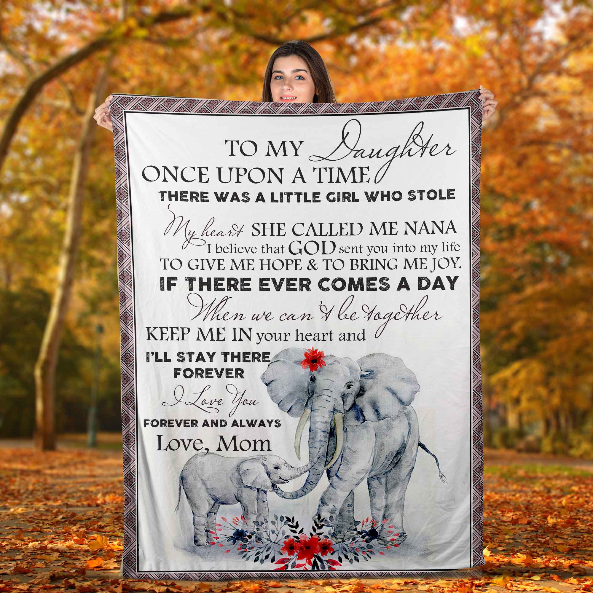 Skitongifts Blanket For Sofa Throws, Bed Throws Blanket – Elephant To My Daughter I Believe That God Sent You Into My Life Love, Mom-Tt1101