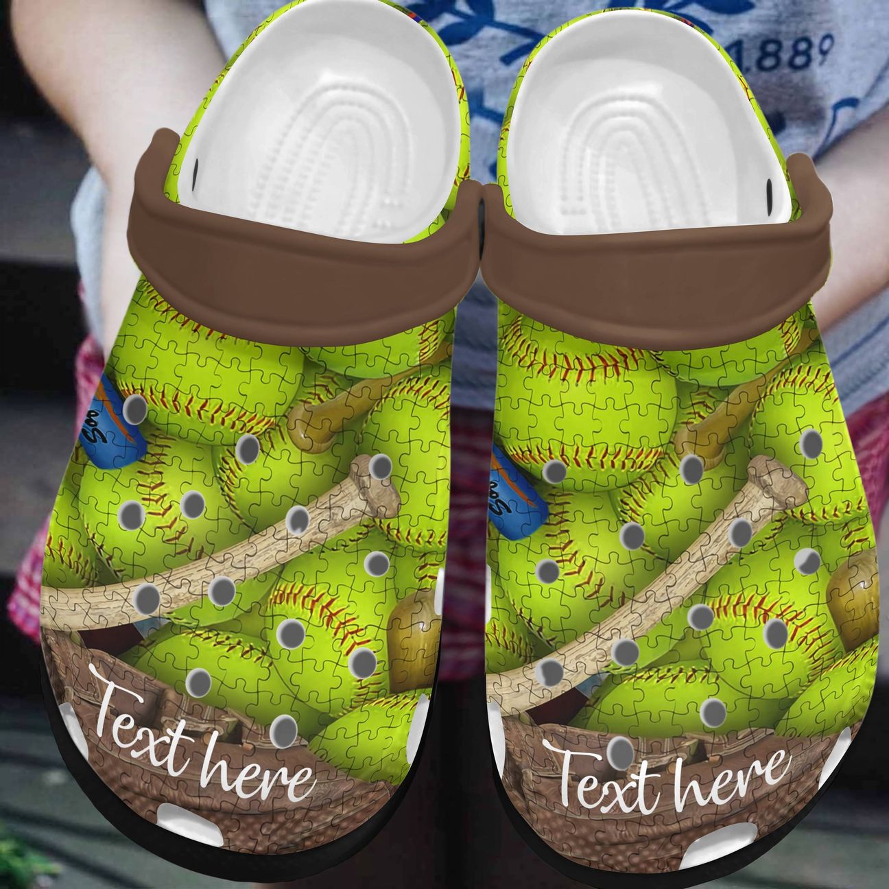 Softball Personalized Clog, Custom Name, Text, Color, Number Fashion Style For Women, Men, Kid, Print 3D Home Run