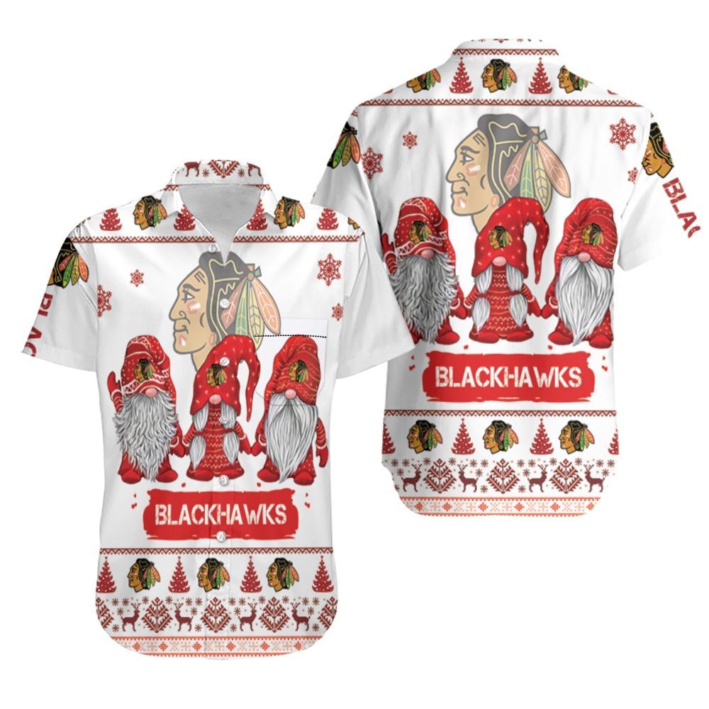 Christmas Gnomes Chicago Blackhawks Ugly Sweatshirt Hawaii Shirt Ha68382