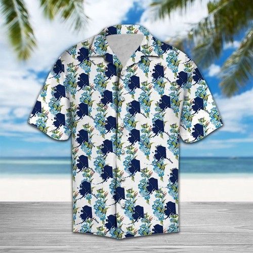 Alaska Alpine Forget Me Not Flower Hawaiian Shirt Summer