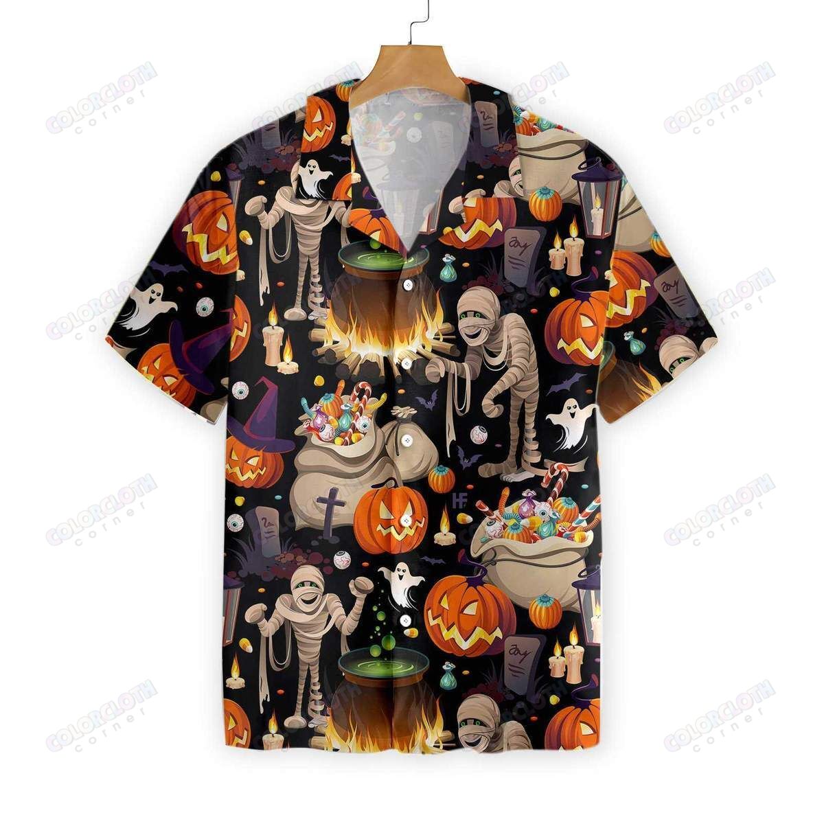 Halloween Mummy And Bags Of Sweets Hawaii Shirt Ha50641