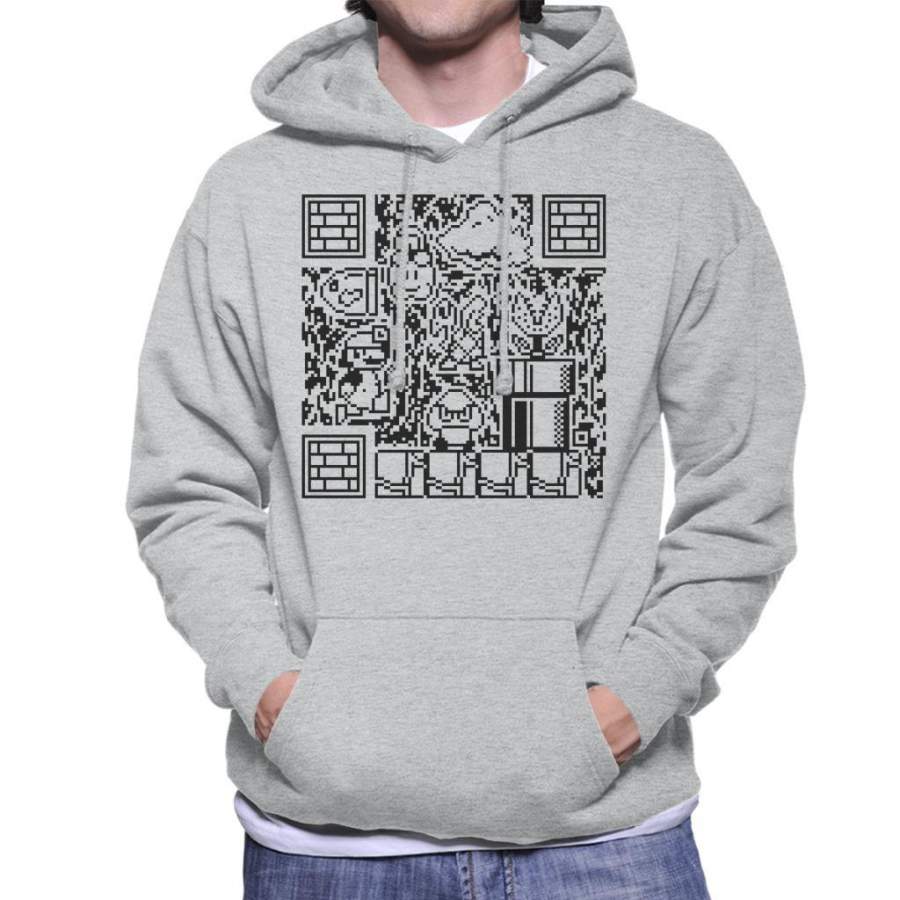QRio QR Code Super Mario Men’s Hooded Sweatshirt