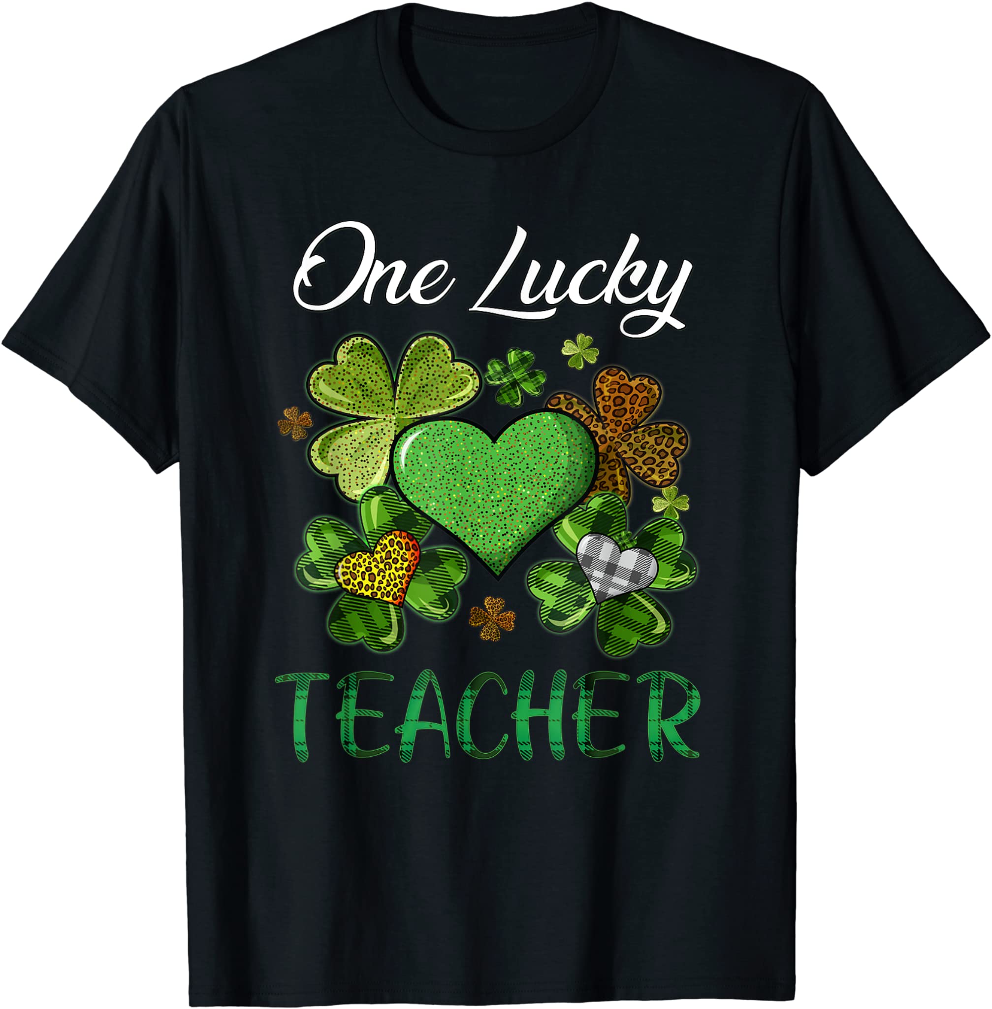 St Patricks Day Women’S Shamrock Buffalo Plaid Teacher T-Shirt