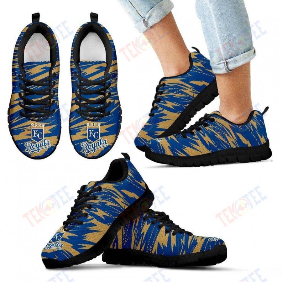 Mens Womens Kansas City Royals Sneakers Brush Strong Cracking Comfortable Running Shoes For Men Women TDT353