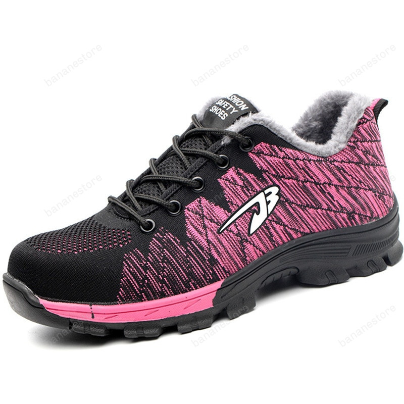Fashion Summer Women Steel Toe Puncture-Proof Unisex Safety Casual Work Shoes Outdoor Sneakers Breathable Mesh Boots