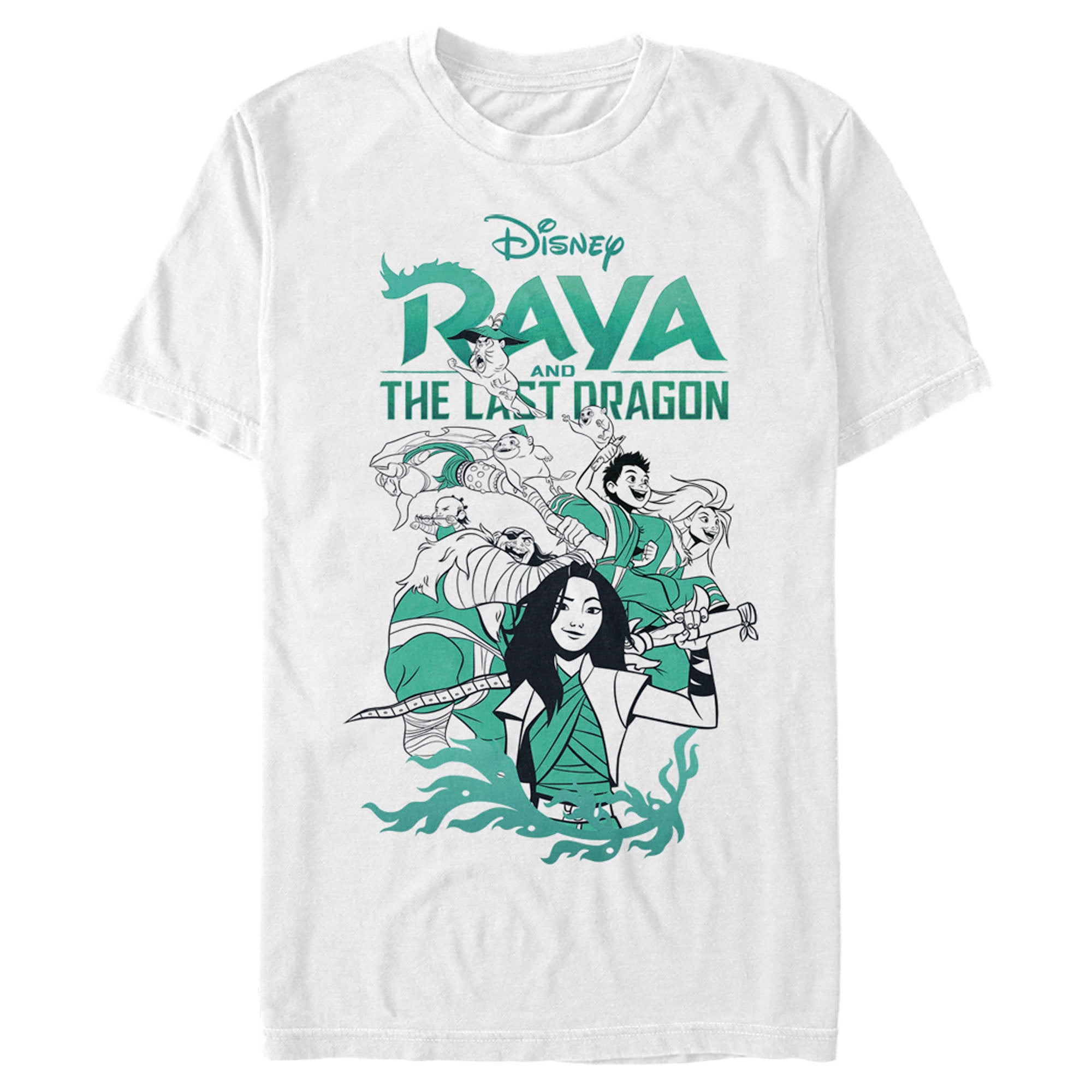 Raya And The Last Dragon Men’S Characters In Action  T-Shirt