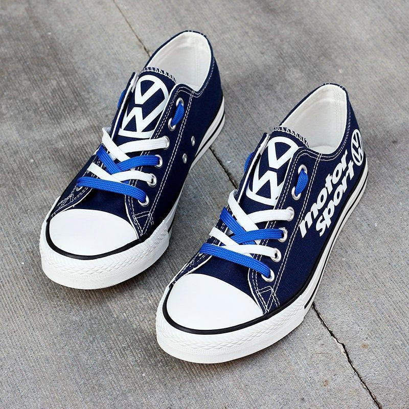 Love Volkswagen 01 Blue Low Top Shoes, Volkswagen Low Top