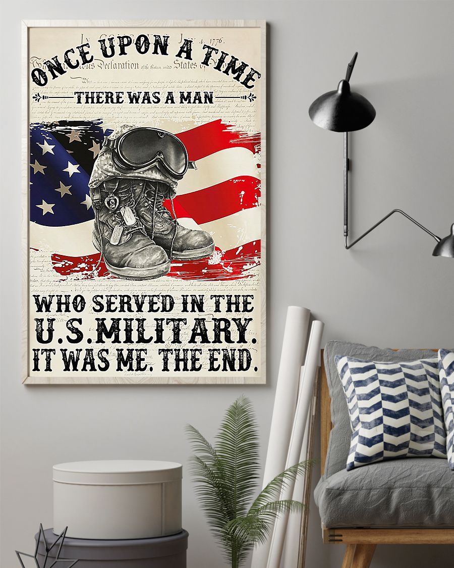 Professions Poster – Veteran -There Was A Man Who Served In Us Military Vertical Canvas And Poster | Wall Decor Visual Art