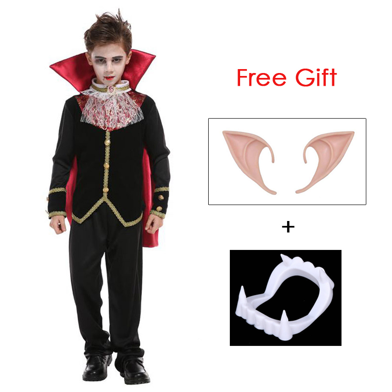 Umorden Carnival Party Halloween Kids Children Count Dracula Gothic Vampire Costume Fantasia Prince Vampire Cosplay for Boy Boys alx