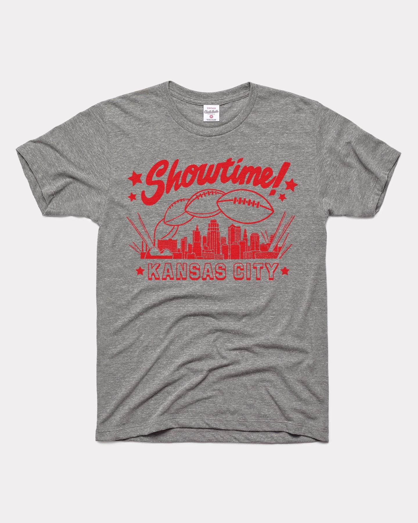 Vintage Showtime Kansas City Arrowhead Playoffs Grey T-Shirt