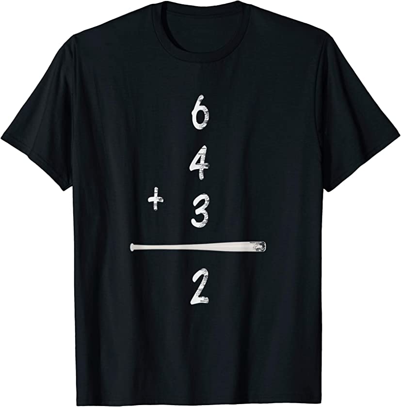 Baseball Math 6 4 3 2 Double Play Cute T Shirt Softball Game