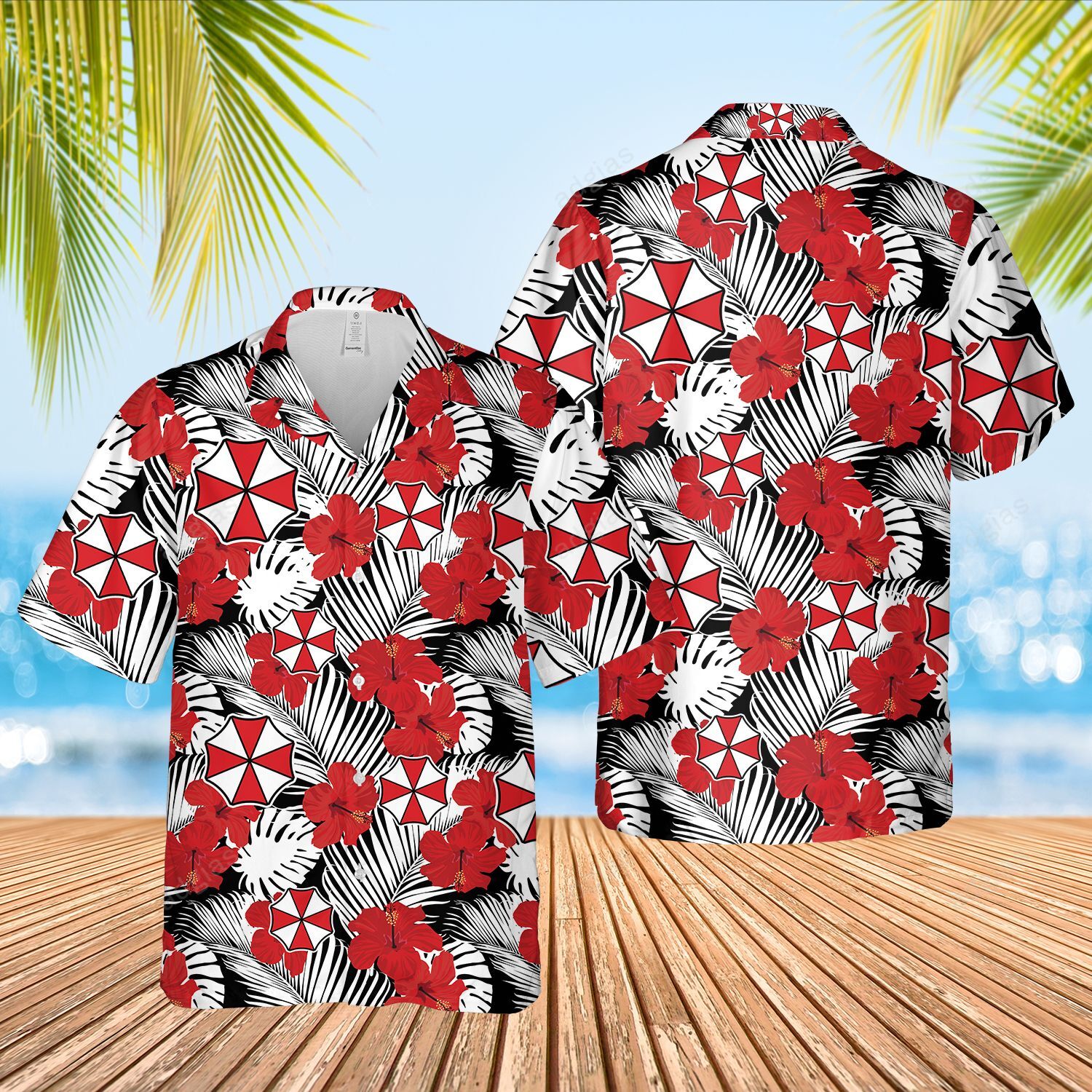 Umbrella Evil Hawaii Aloha Pattern Summer Shirt Ha68833