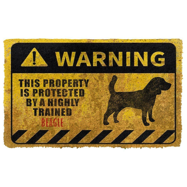 Waybackapparel This Property Is Protected By A Highly Trained Beagle 3D Doormat