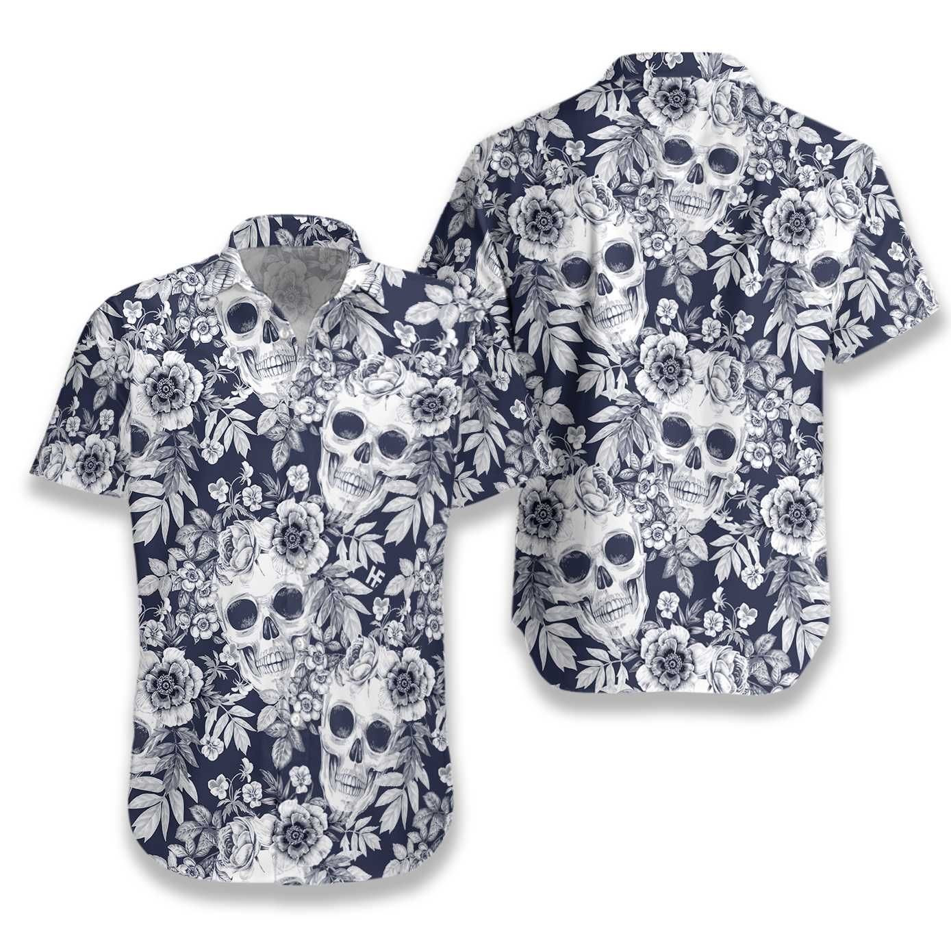 Wreaths Of Garden Flowers And Skulls 2810 Hawaii Shirt Ha96177