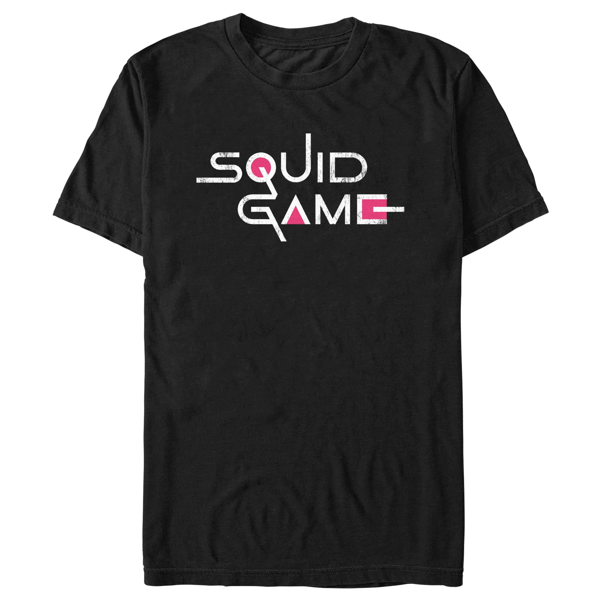 Squid Game Men’S Distressed Logo Black  T-Shirt