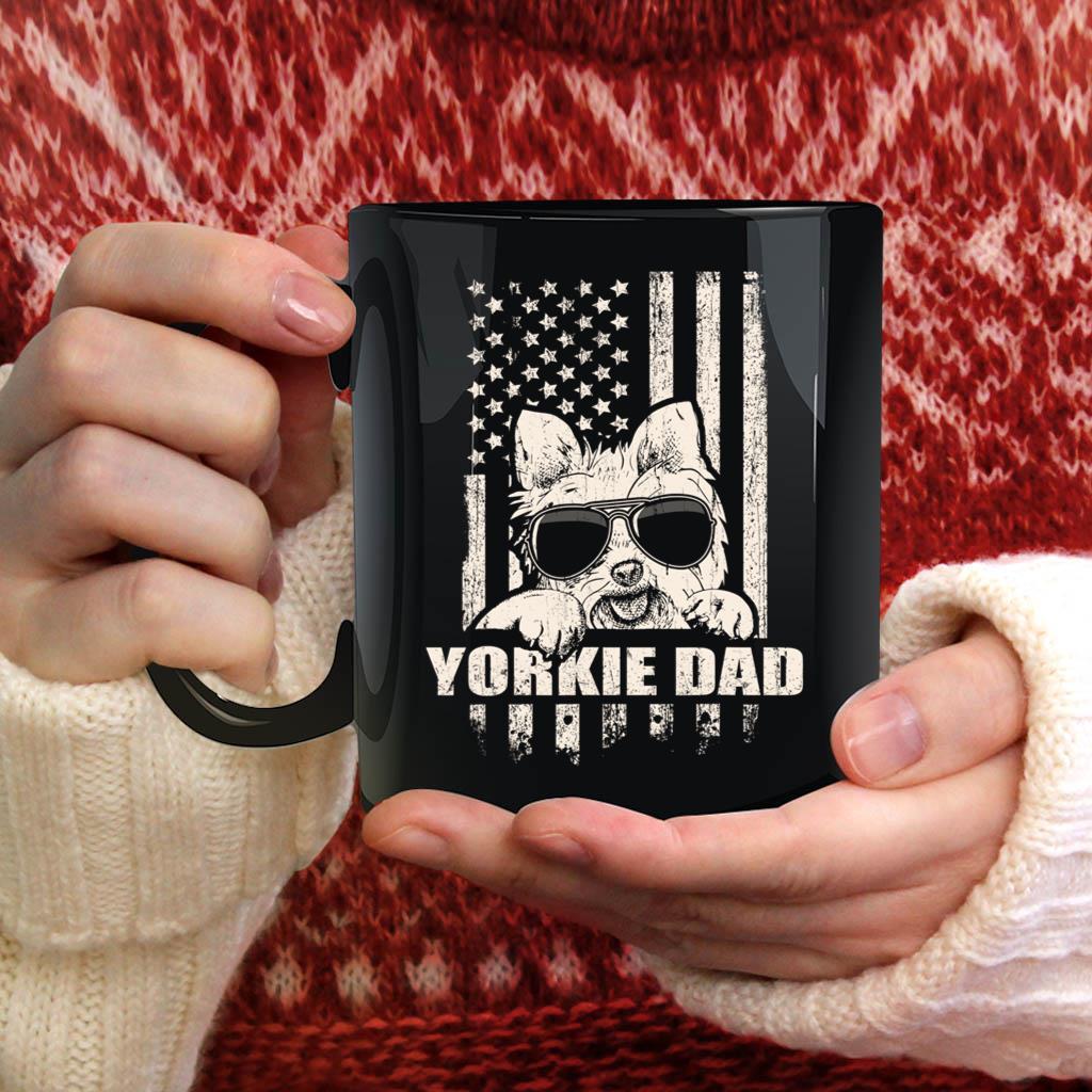 Yorkie Dad Cool Vintage Retro Proud American Mug