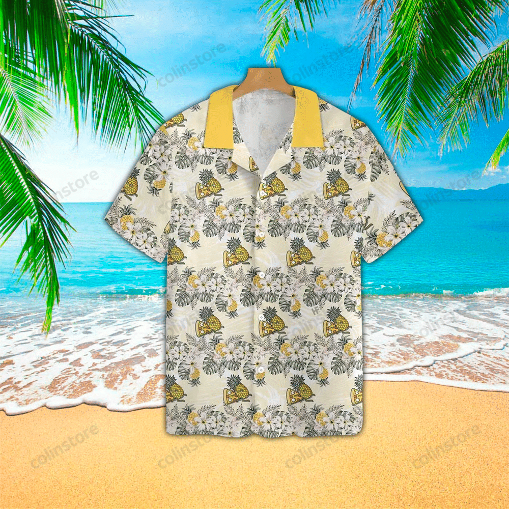 Cartoon Pizza Pineapple Hawaii Shirt Aloha Ha30862