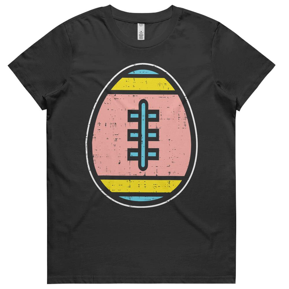 American Football Egg Cute Easter Ball Sports Player Team Womens Tshirts Fashion24Hs
