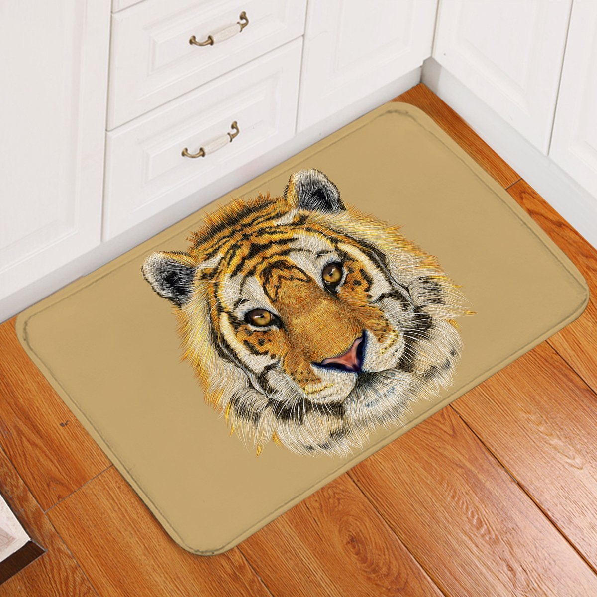 Tiger Mugshot Tan Door Mat