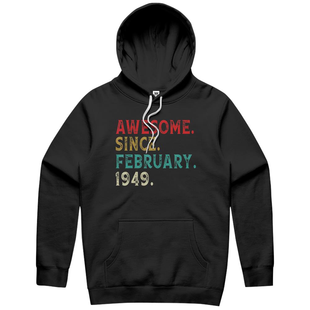 Awesome Since February 1949 73Rd Birthday 73 Year Old Gift Hoodie